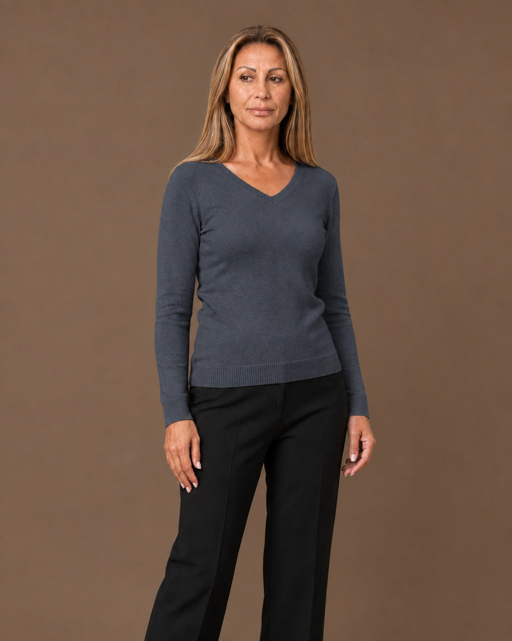 Maryley Abbigliamento Cardigan basic a manica lunga con scollo a V 
