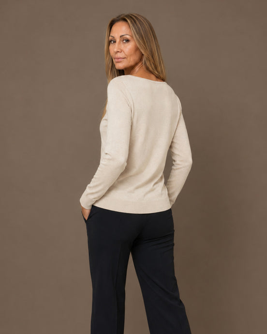Maryley Abbigliamento Maglia basic a barchetta 