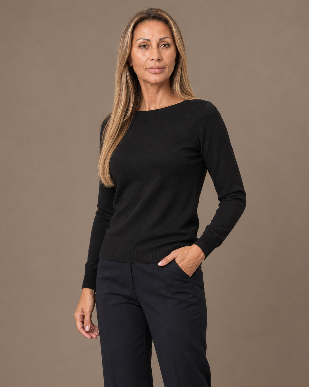 Maryley Abbigliamento Maglia basic a barchetta 