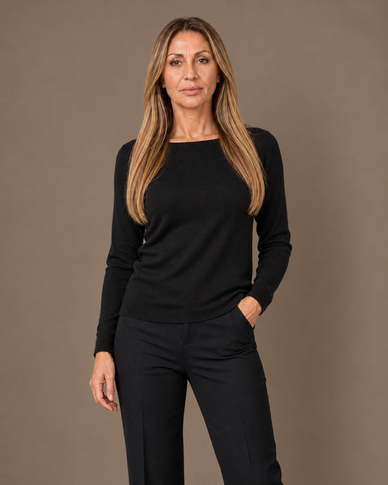 Maryley Abbigliamento Maglia basic a barchetta 