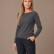 Maryley Abbigliamento Maglia basic a barchetta 