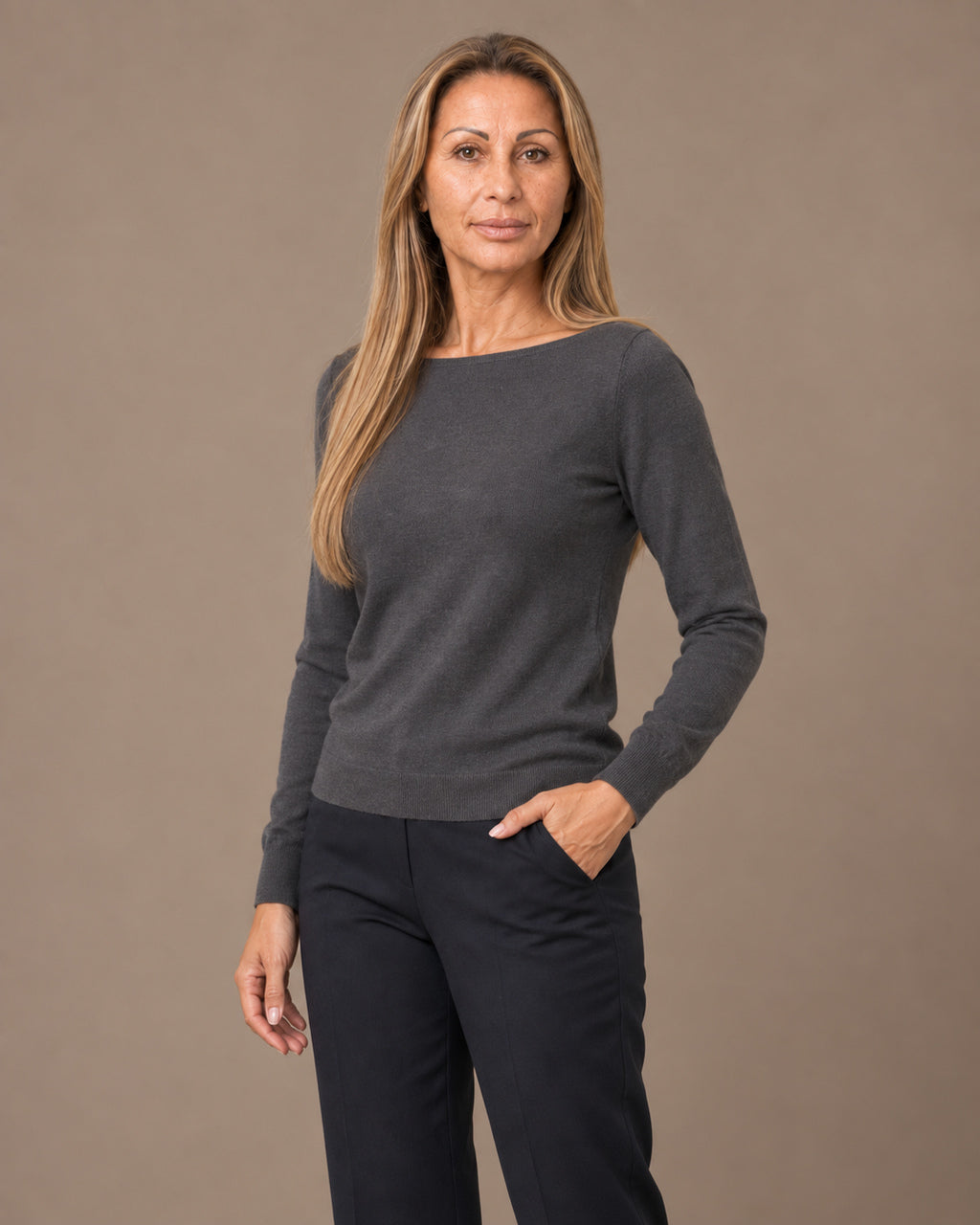 Maryley Abbigliamento Maglia basic a barchetta 