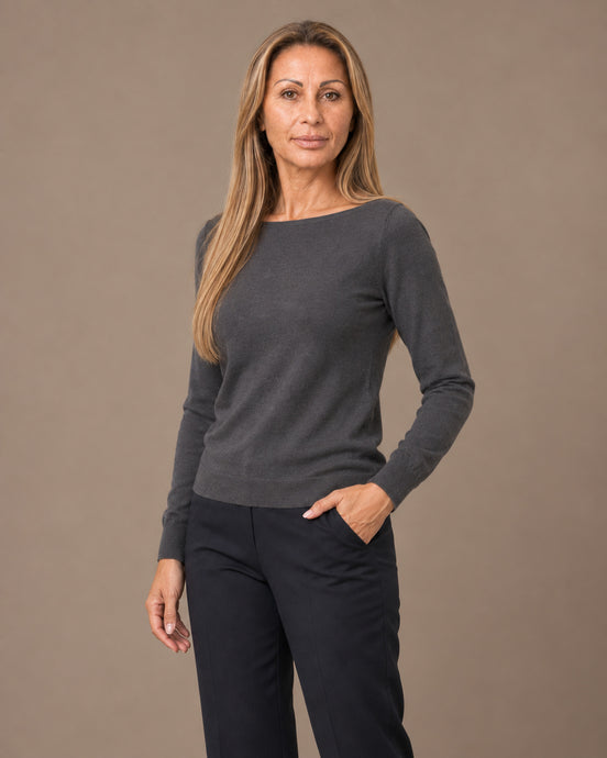 Maryley Abbigliamento Maglia basic a barchetta 