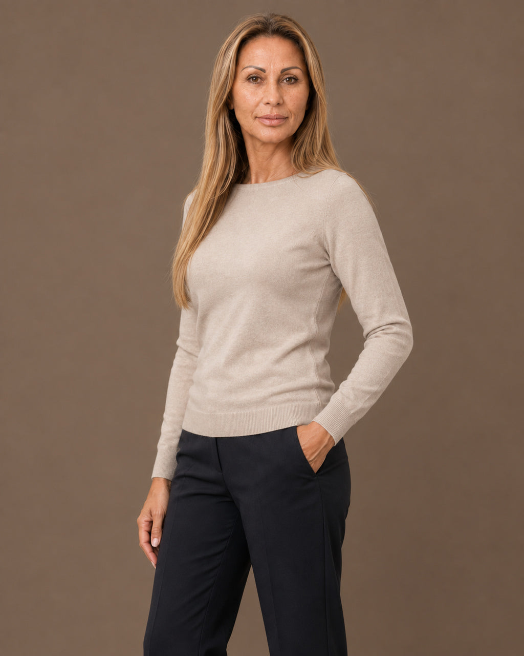 Maryley Abbigliamento Maglia basic a barchetta 