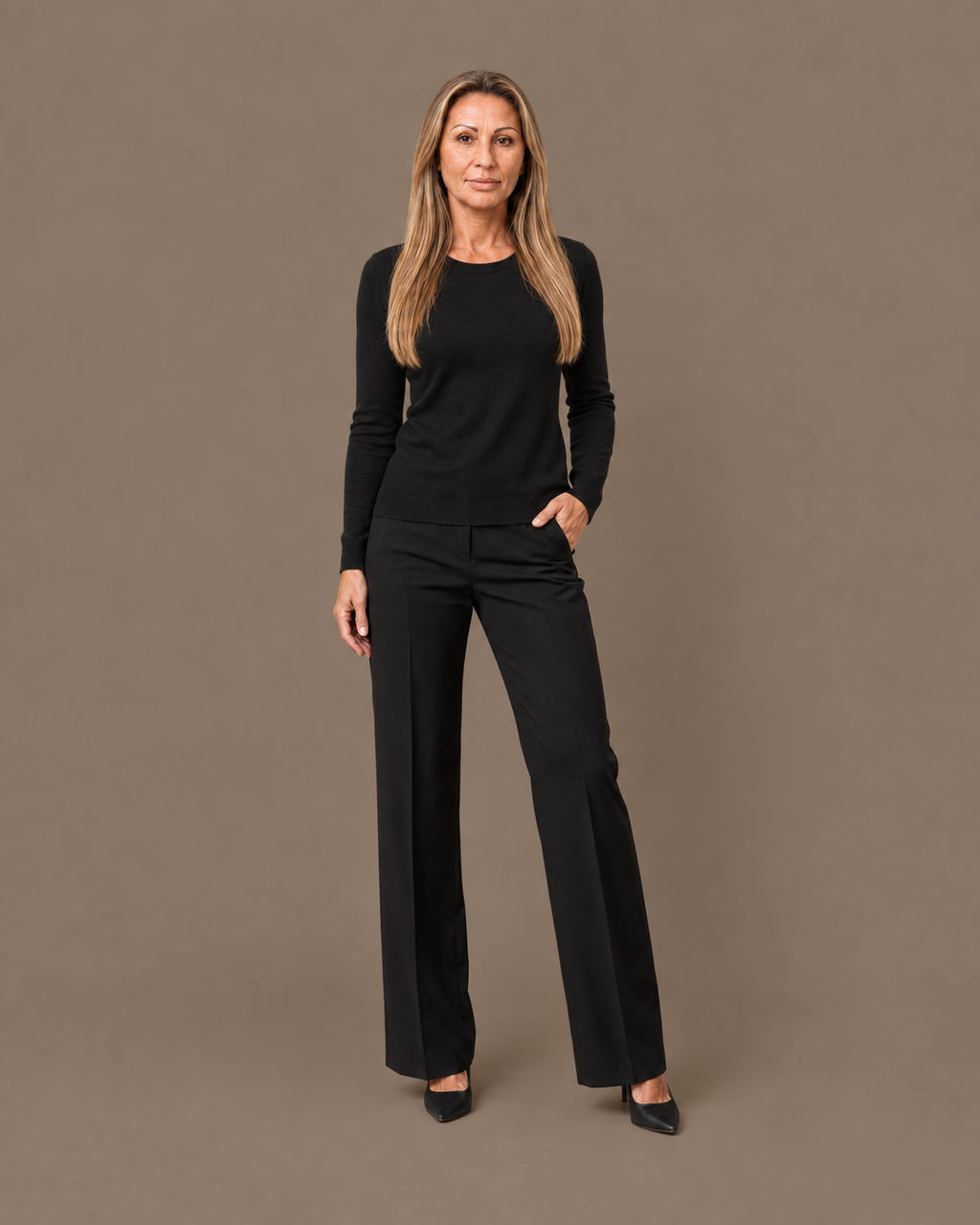 Maryley Abbigliamento Maglia basic a manica lunga con girocollo 