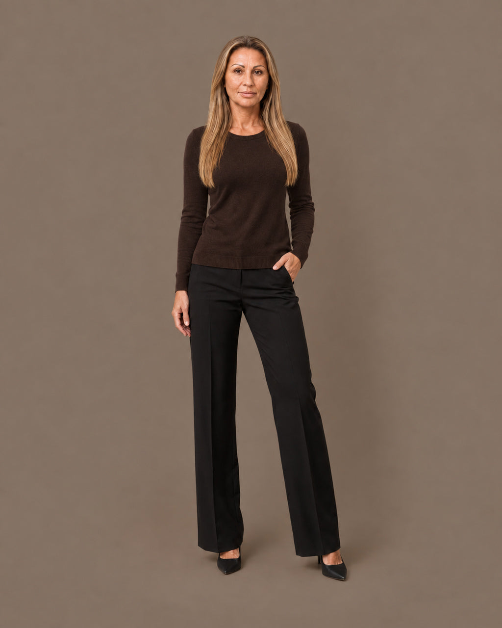 Maryley Abbigliamento Maglia basic a manica lunga con girocollo 