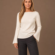 Maryley Abbigliamento Maglia basic con maniche svasate 