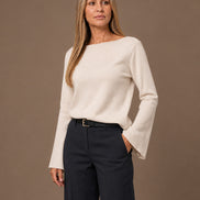 Maryley Abbigliamento Maglia basic con maniche svasate 