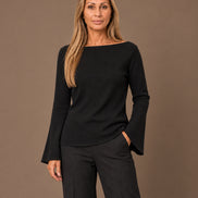 Maryley Abbigliamento Maglia basic con maniche svasate 