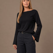 Maryley Abbigliamento Maglia basic con maniche svasate 
