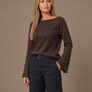 Maryley Abbigliamento Maglia basic con maniche svasate 