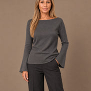 Maryley Abbigliamento Maglia basic con maniche svasate 