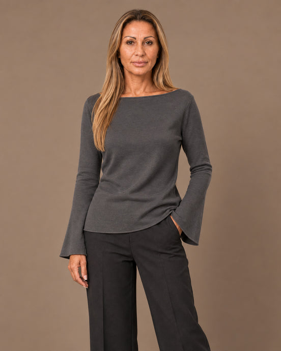 Maryley Abbigliamento Maglia basic con maniche svasate 