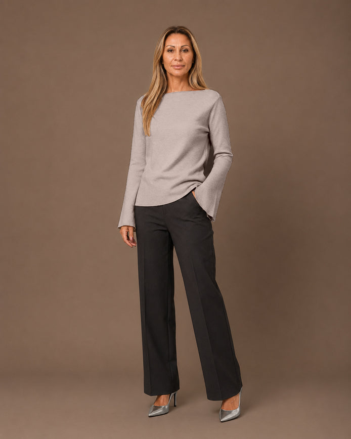 Maryley Abbigliamento Maglia basic con maniche svasate 