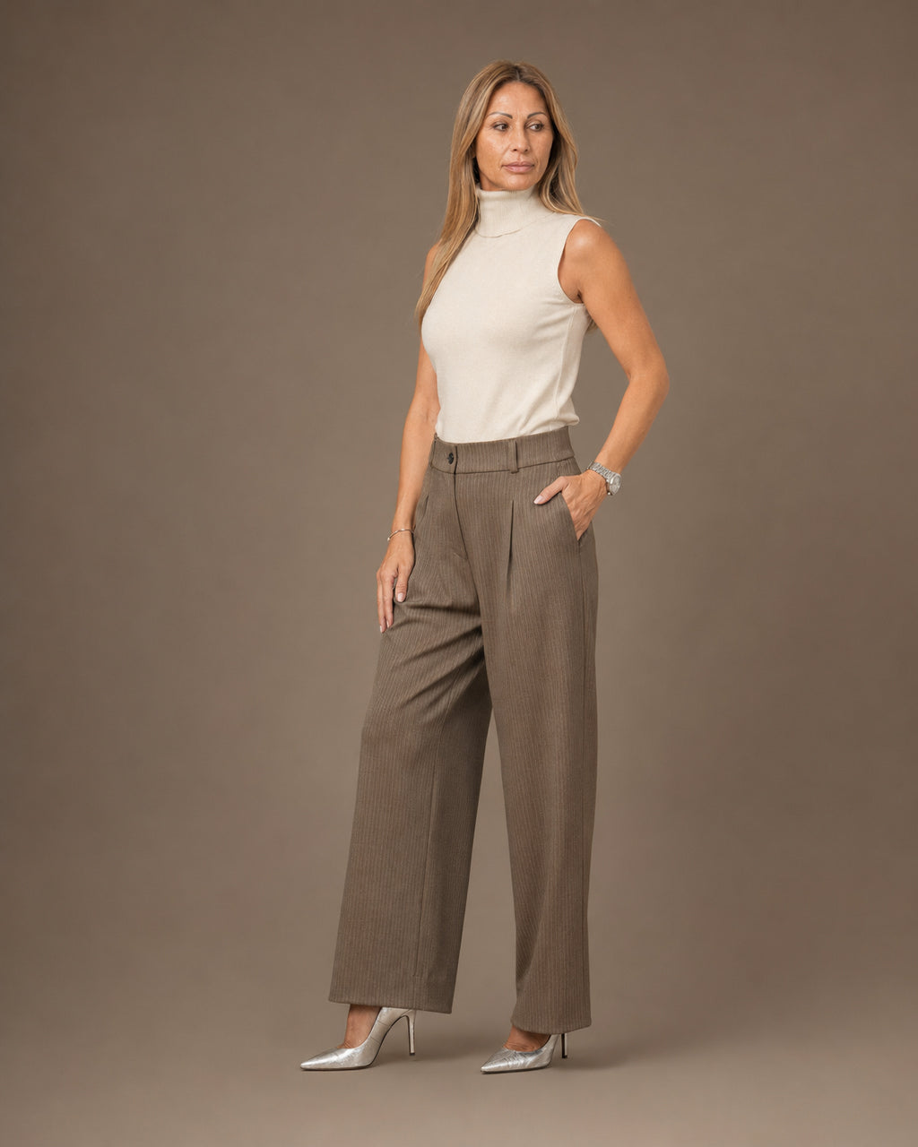 Maryley Abbigliamento Dolcevita basic smanicato 