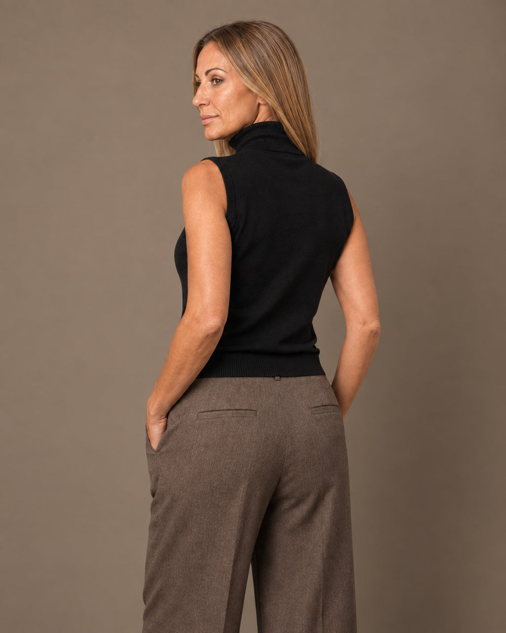 Maryley Abbigliamento Dolcevita basic smanicato 