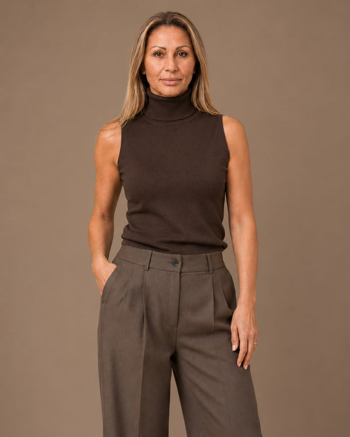 Maryley Abbigliamento Dolcevita basic smanicato 