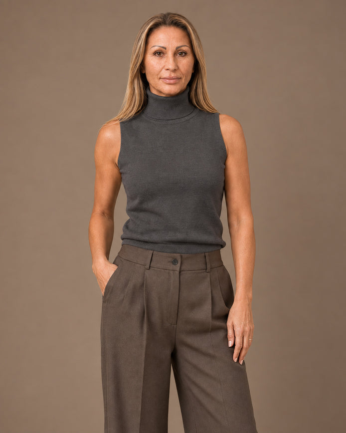 Maryley Abbigliamento Dolcevita basic smanicato 