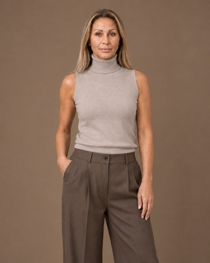 Maryley Abbigliamento Dolcevita basic smanicato 