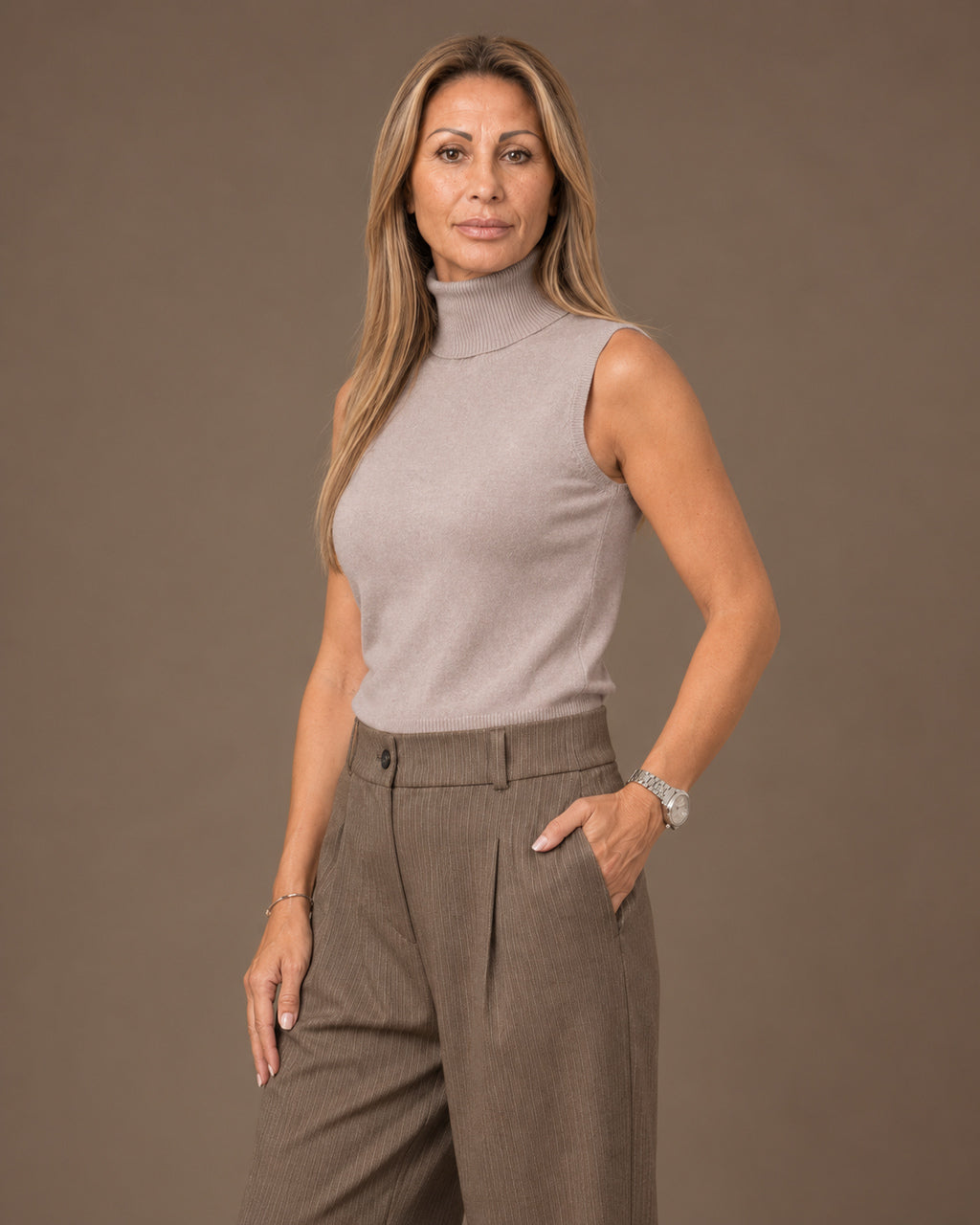 Maryley Abbigliamento Dolcevita basic smanicato 