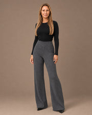 Pantalone basic svasato in maglia con elastico in vita Maryley Wolf