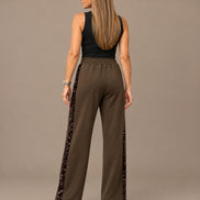 pronto Abbigliamento Pantaloni tuta con banda in velluto e paillettes 