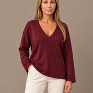 pronto Abbigliamento Maglia con scollo a V e punti luce 