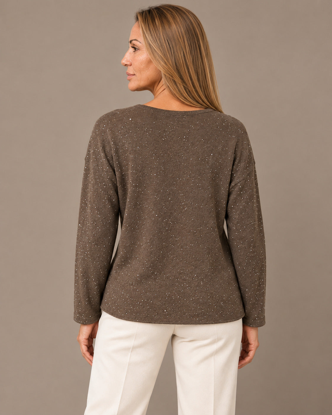 pronto Abbigliamento Maglia con scollo a V e punti luce 
