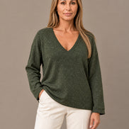 pronto Abbigliamento Maglia con scollo a V e punti luce 