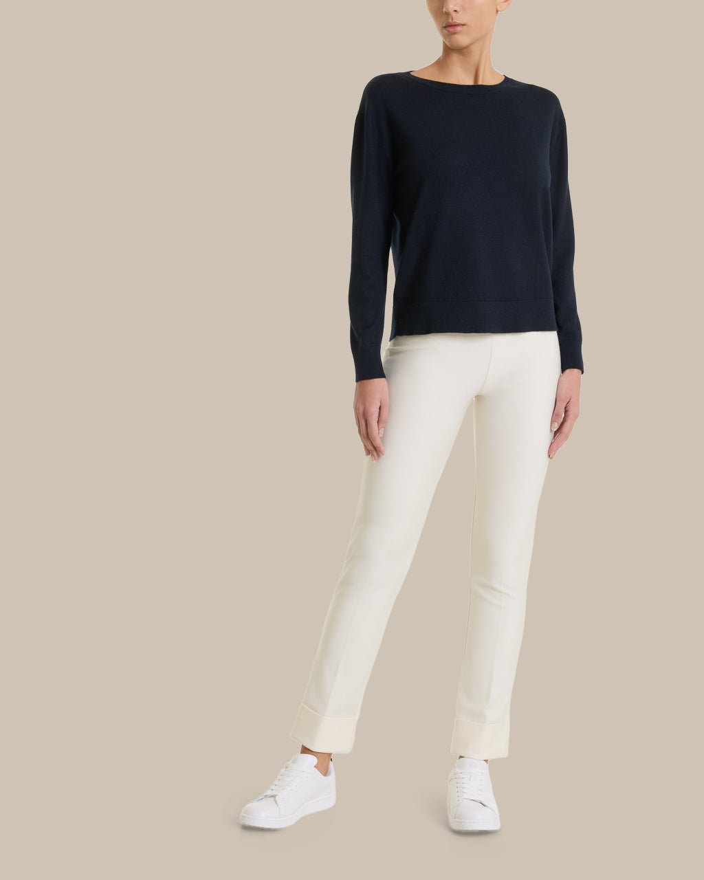 Ragno Abbigliamento Pantaloni slim straight con risvolto 