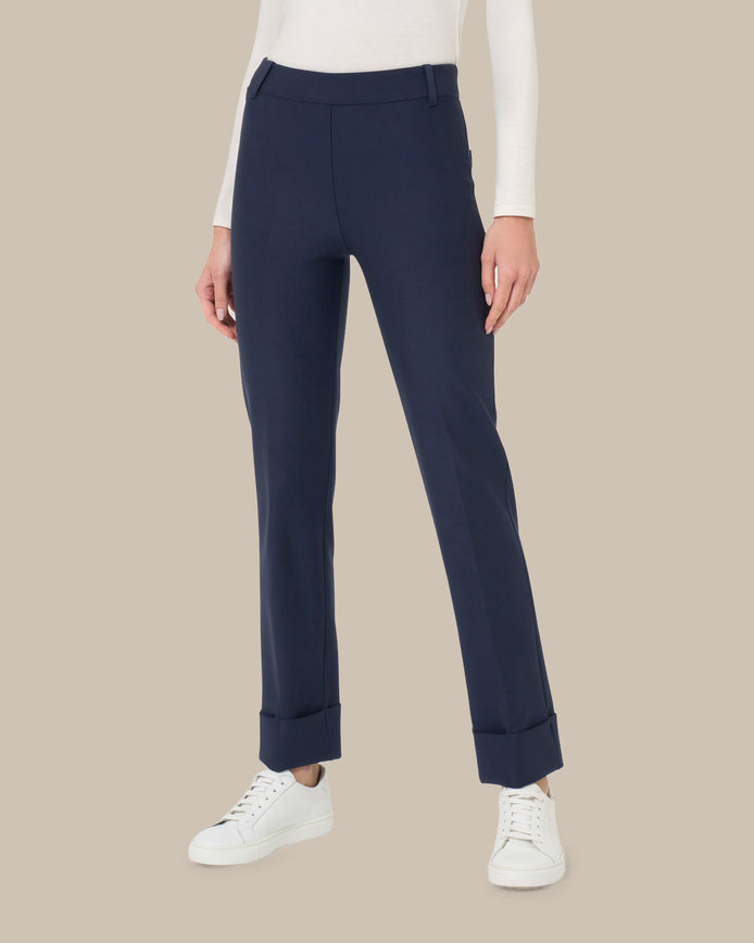 Ragno Abbigliamento Pantaloni slim straight con risvolto 