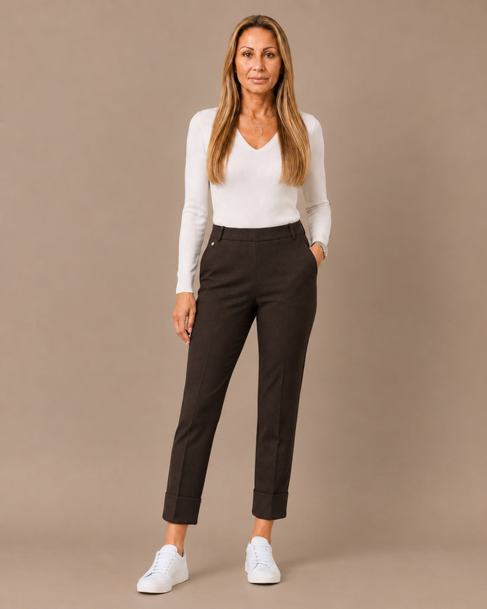 Ragno Abbigliamento Pantaloni slim straight con risvolto 