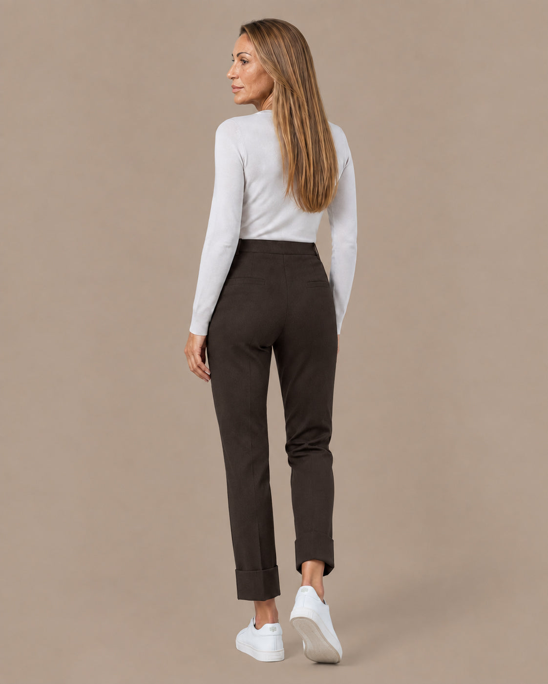 Ragno Abbigliamento Pantaloni slim straight con risvolto 