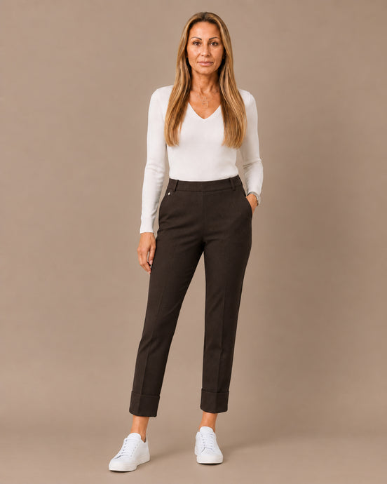 Ragno Abbigliamento Pantaloni slim straight con risvolto 