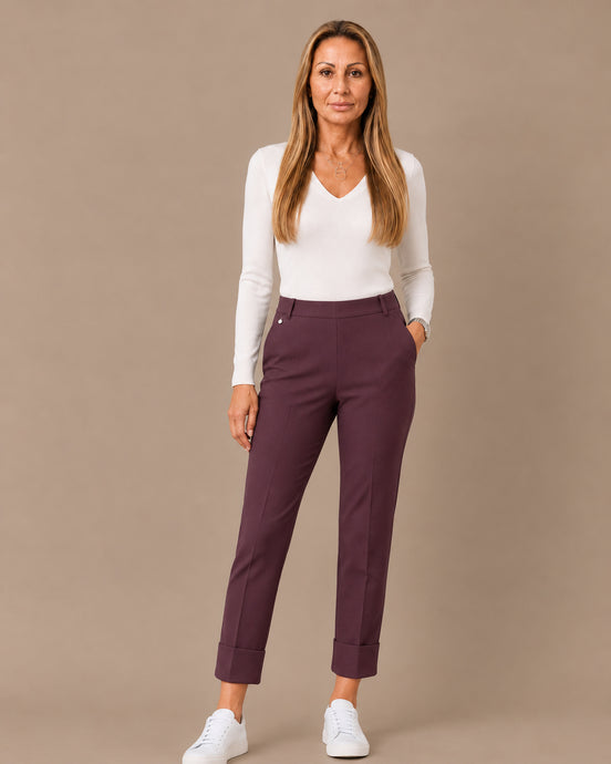 Ragno Abbigliamento Pantaloni slim straight con risvolto 