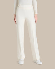 Pantaloni wide in tessuto Compact Ragno Avorio