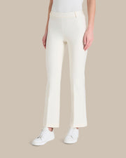 Pantaloni cropped flare in tessuto Compact Ragno Avorio