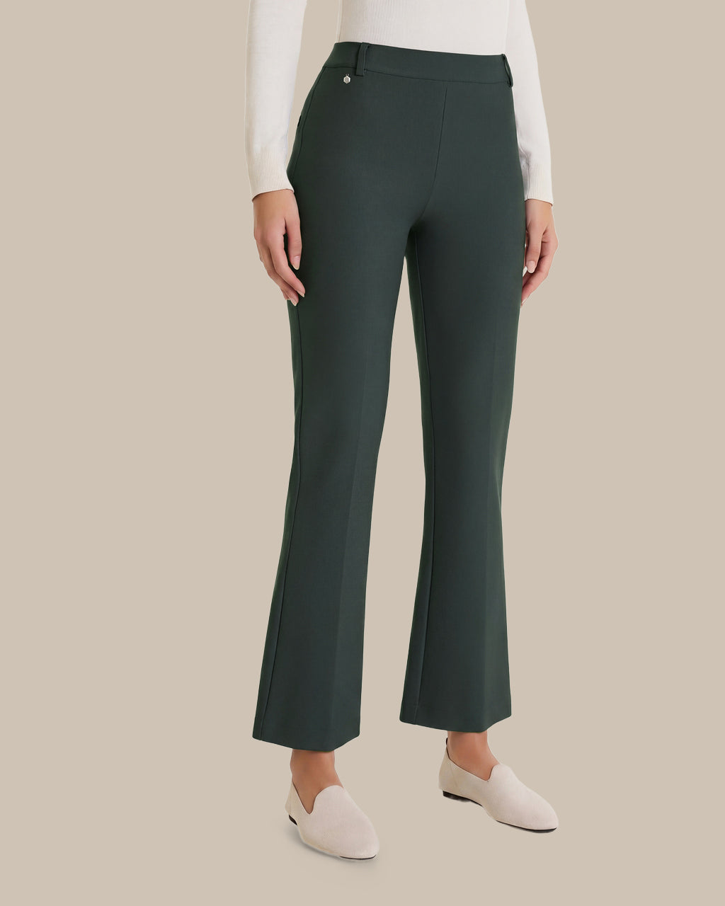Ragno Abbigliamento Pantaloni cropped flare in tessuto Compact 