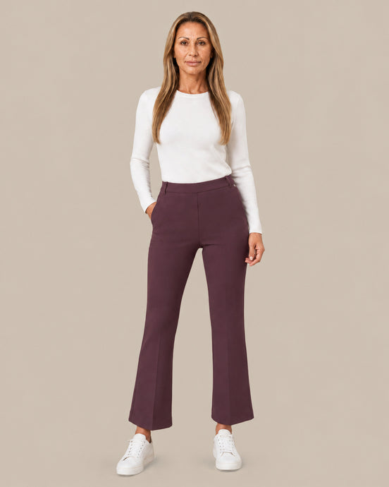 Ragno Abbigliamento Pantaloni cropped flare in tessuto Compact 