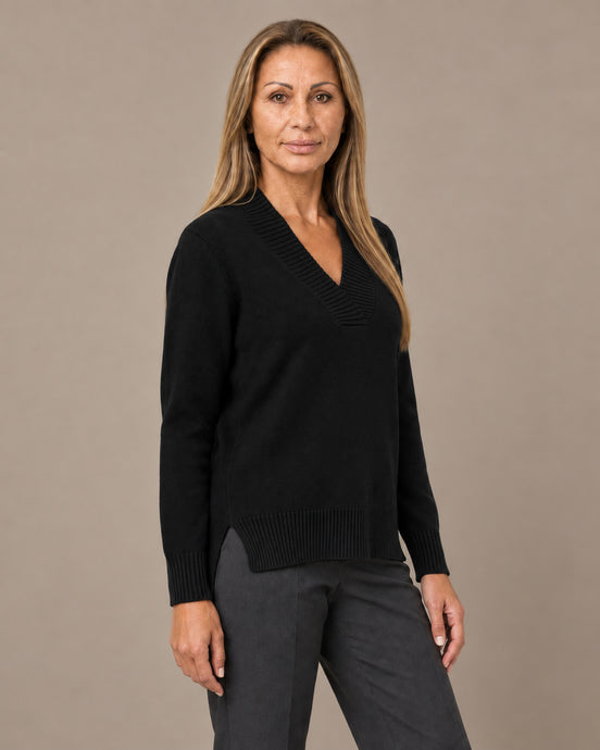Ragno Abbigliamento Maglia asimmetrica con scollo a V in Super Soft 