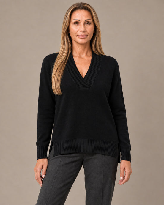 Ragno Abbigliamento Maglia asimmetrica con scollo a V in Super Soft 