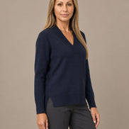Ragno Abbigliamento Maglia asimmetrica con scollo a V in Super Soft 