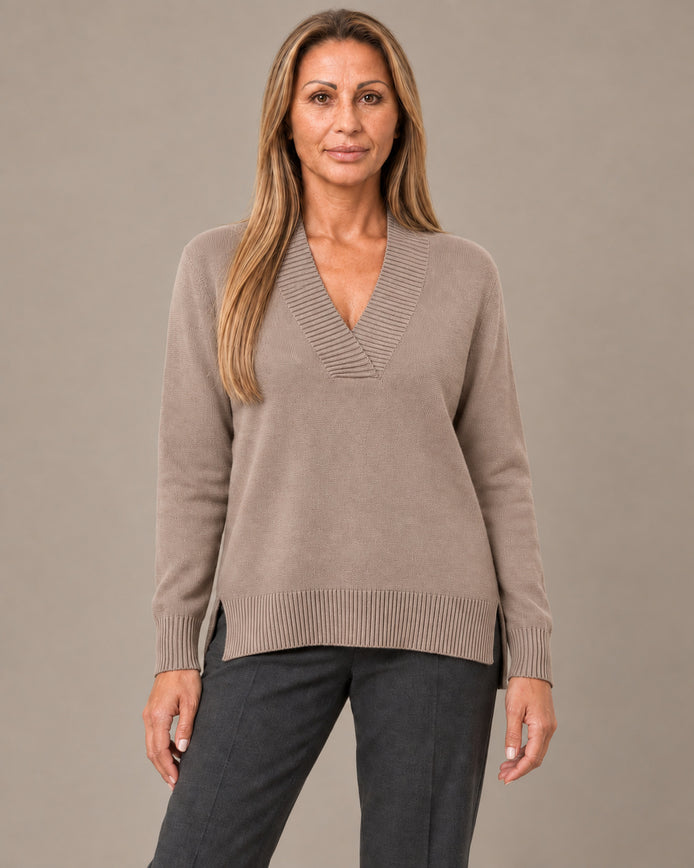 Ragno Abbigliamento Maglia asimmetrica con scollo a V in Super Soft 