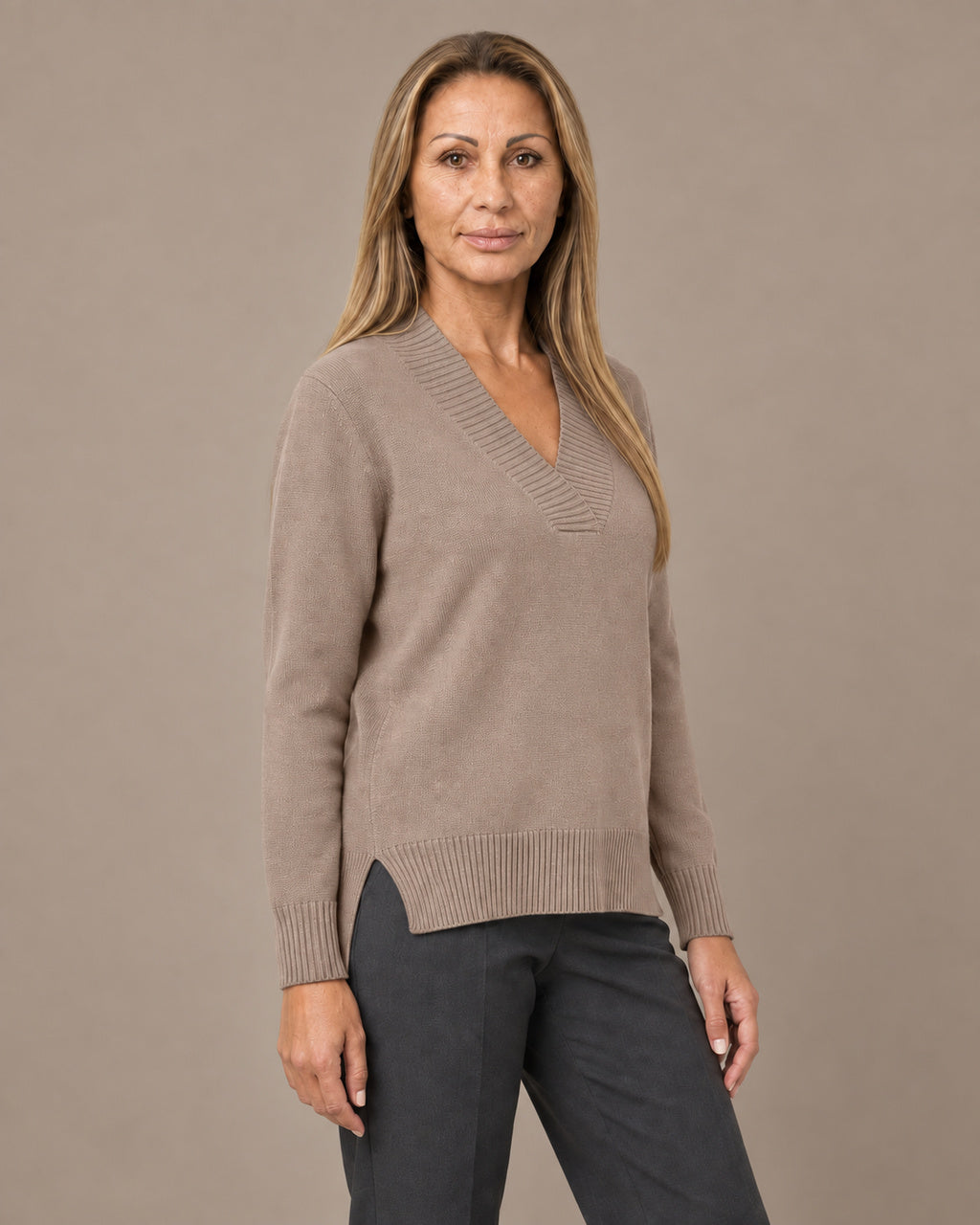 Ragno Abbigliamento Maglia asimmetrica con scollo a V in Super Soft 