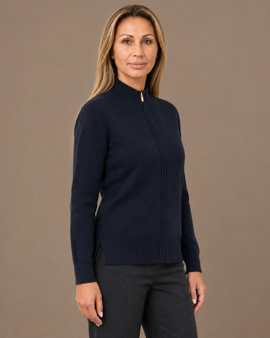 Ragno Abbigliamento Cardigan con zip e collo alto in Super Soft 