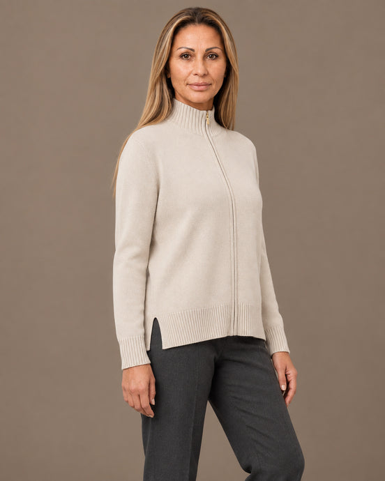 Ragno Abbigliamento Cardigan con zip e collo alto in Super Soft 