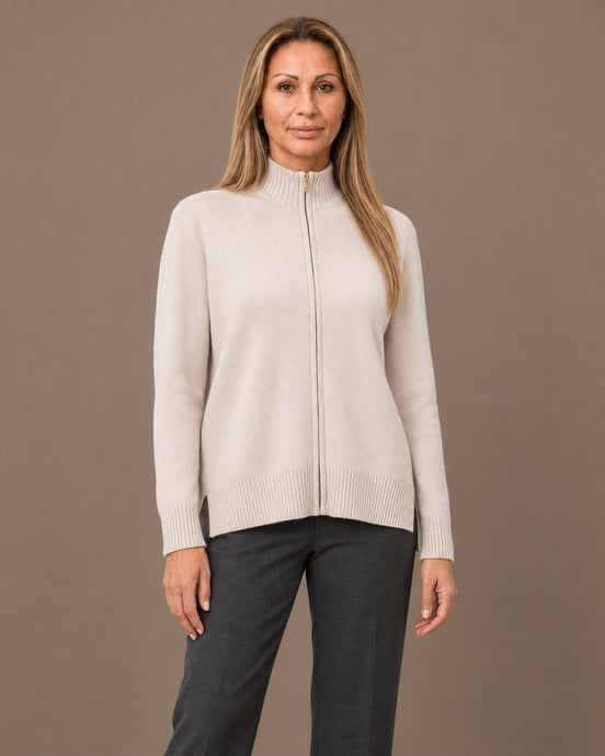 Ragno Abbigliamento Cardigan con zip e collo alto in Super Soft 