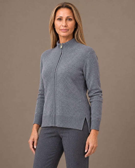 Ragno Abbigliamento Cardigan con zip e collo alto in Super Soft 