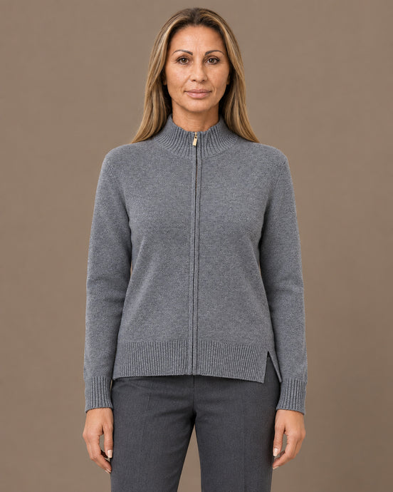 Ragno Abbigliamento Cardigan con zip e collo alto in Super Soft 