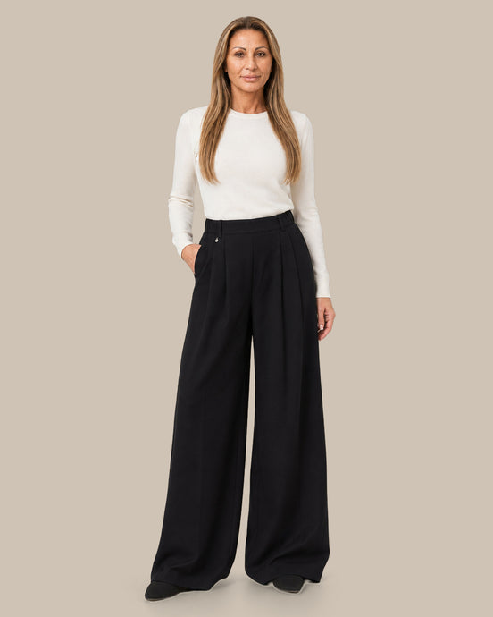 Ragno Abbigliamento Pantaloni palazzo con tasche e pinces 